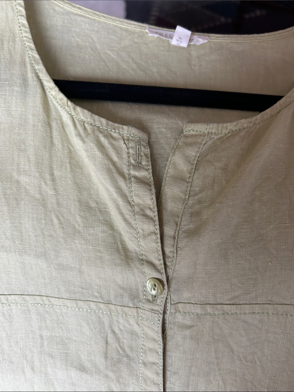 Eileen Fisher Pale Lime Button-Front Tunic 1X - Picture 10 of 12